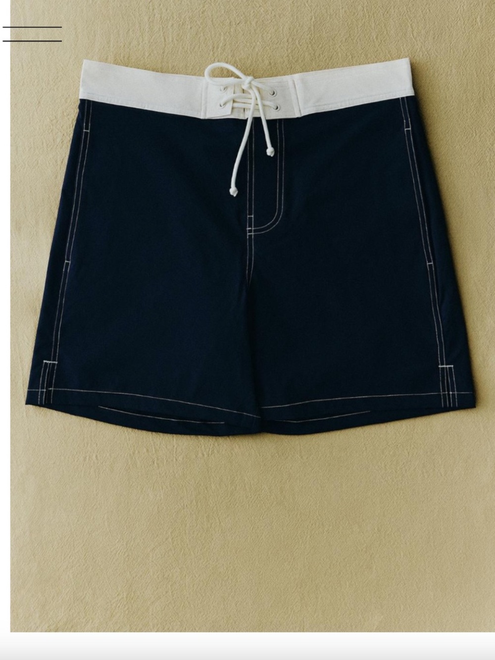 NWT Navy Zara Men's CONTRAST STITCH BEACH (Board) SHORTS size Small